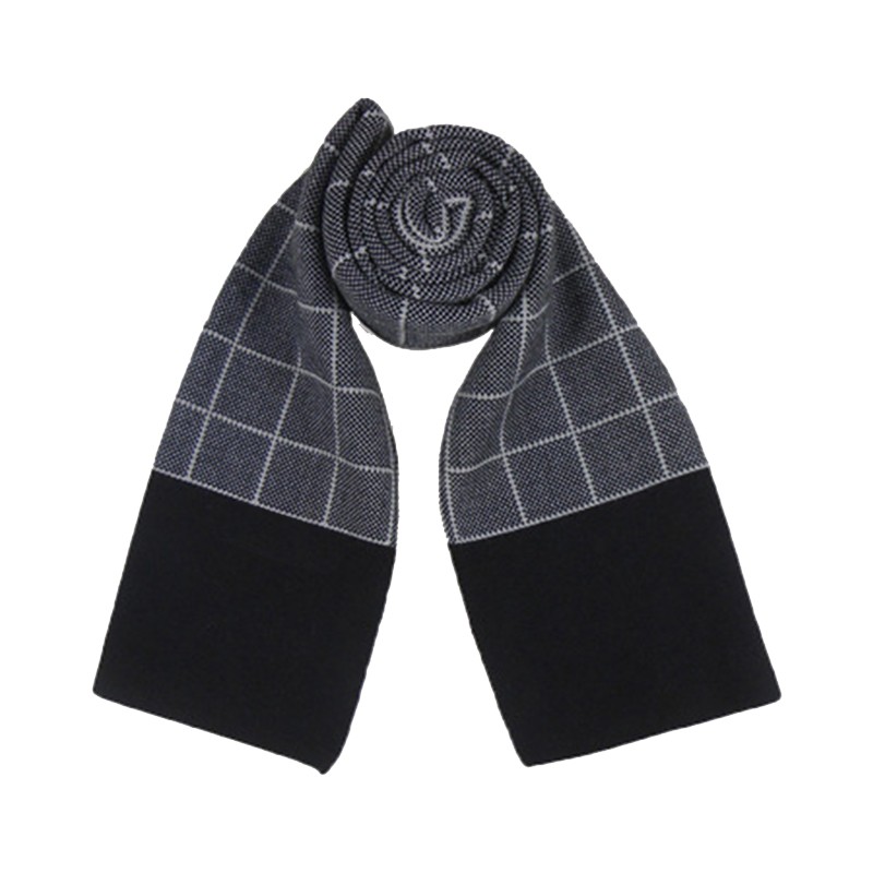 Mens Printed Long Wool Scarf