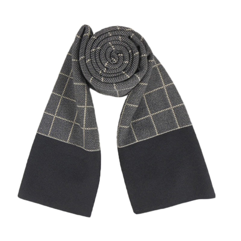 Mens Printed Long Wool Scarf