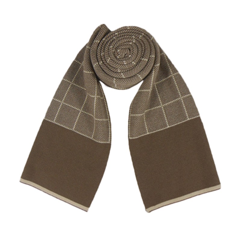 Mens Printed Long Wool Scarf